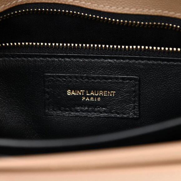 {SAINT LAURENT} Grain De Poudre Monogram Cassandra Clasp Bag - Crossbody - Latte - Picture 4 of 5